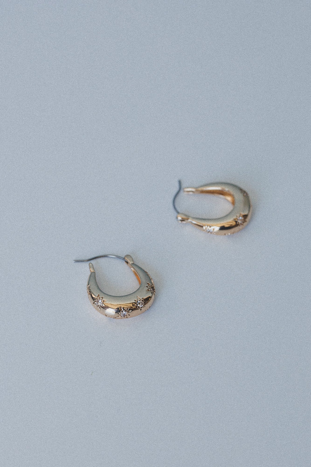 Twilight Star Etched Hoop Earrings - Gold