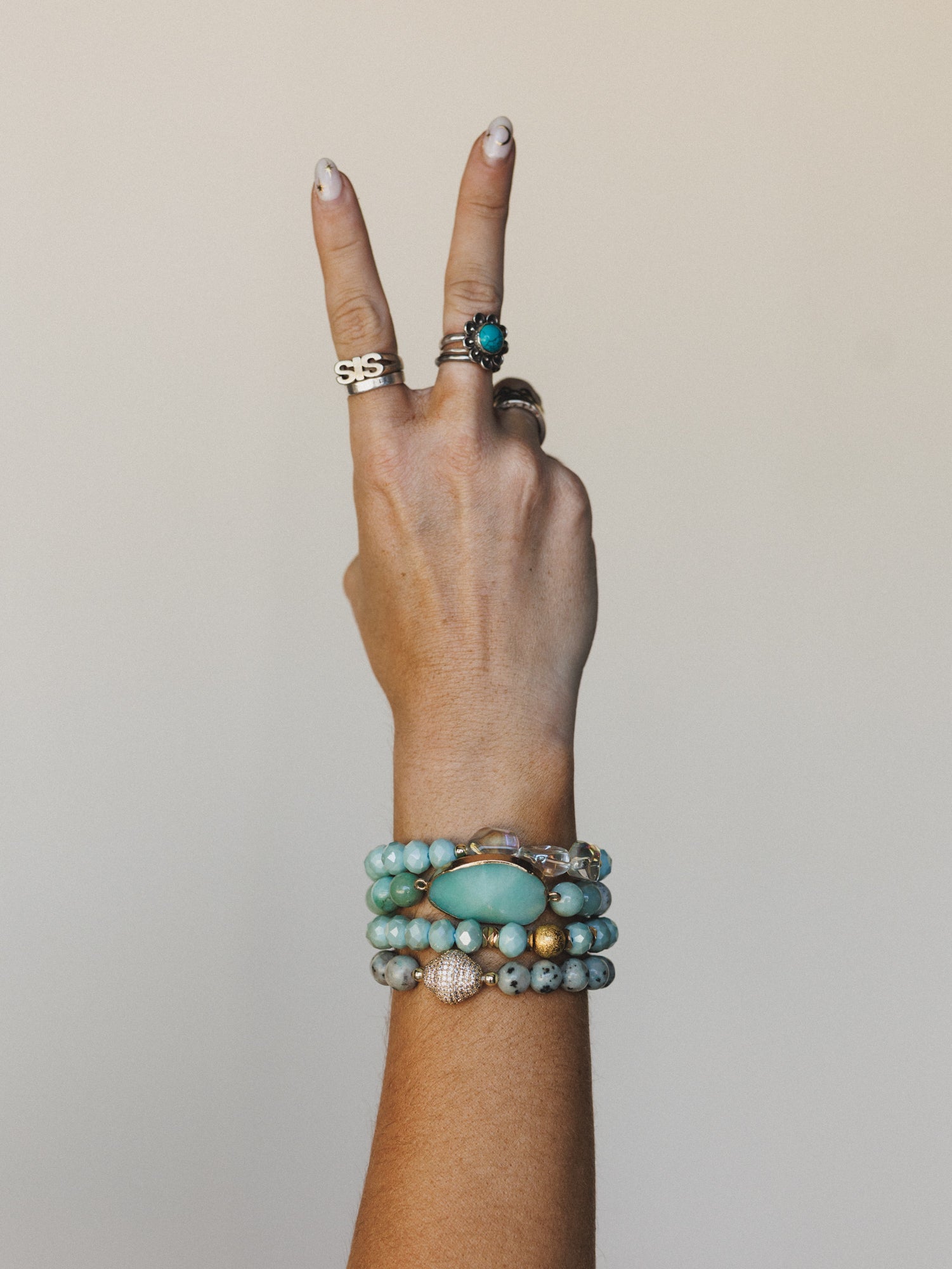 Julia Bracelet Set - Amazonite