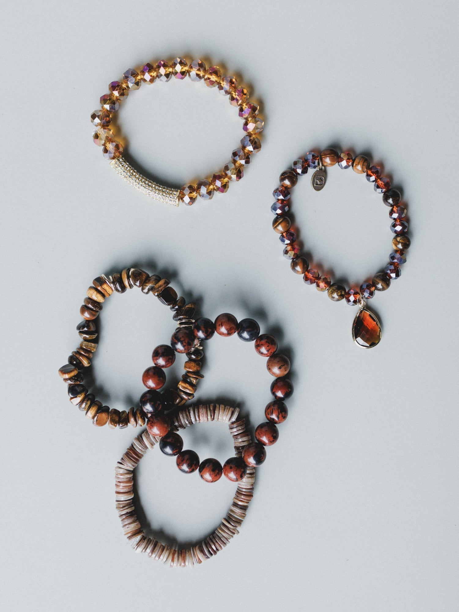 June Beaded Bracelets - Burgundy
