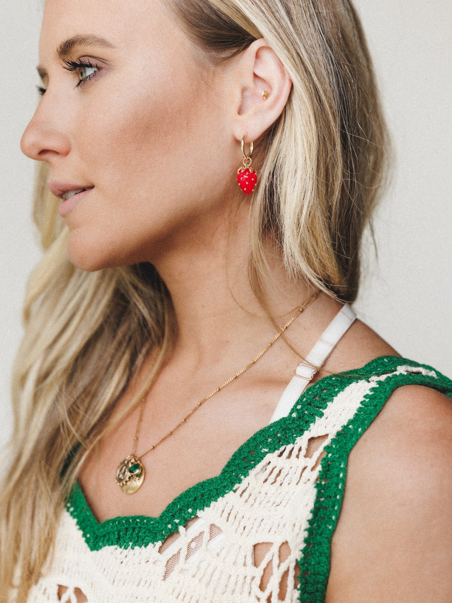 Strawberry Earrings - Gold