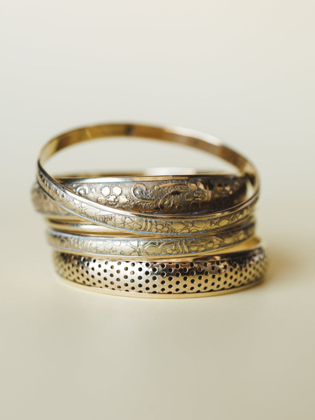 Flower Festival Bangle Set - Gold