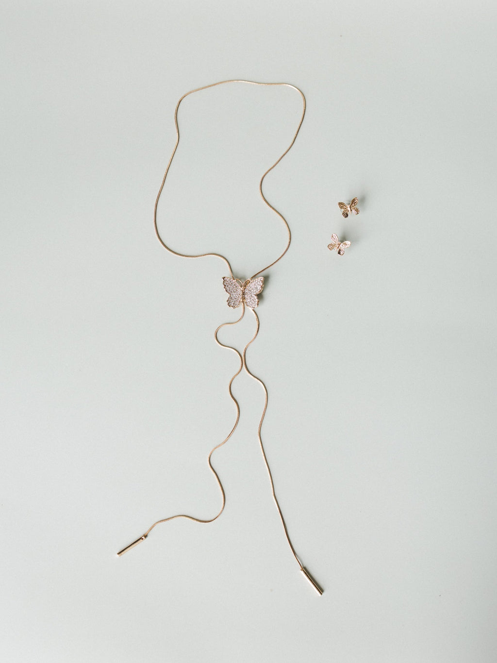 Butterfly Kisses Necklace & Earring Set - Gold
