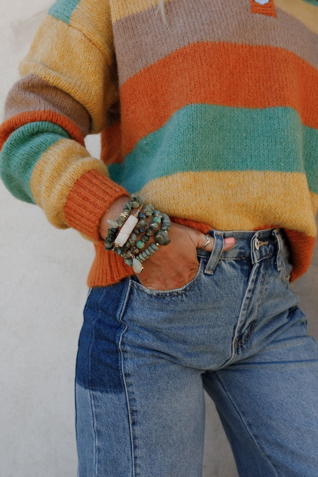 Elyse Bracelet Set - Green Multi - Pre Order